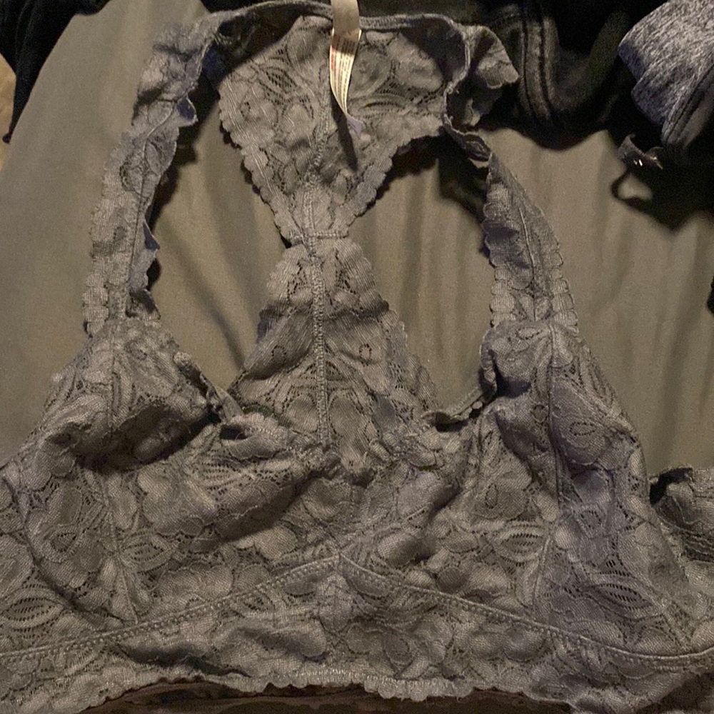 Grey Free People bralette.